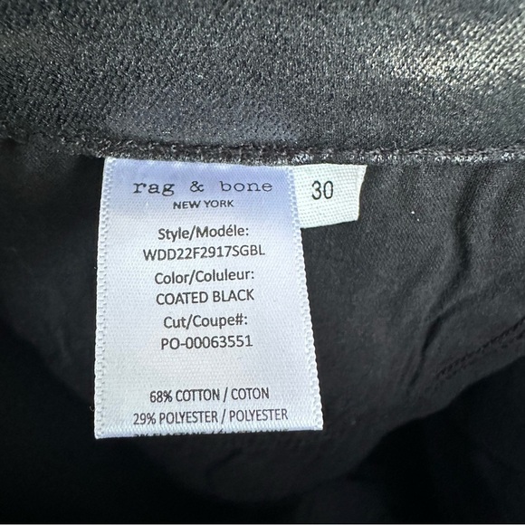 Rag & Bone Casey Coated High Rise Ankle Flare Black Jeans Size 30 Indie Sleaze - Picture 14 of 16